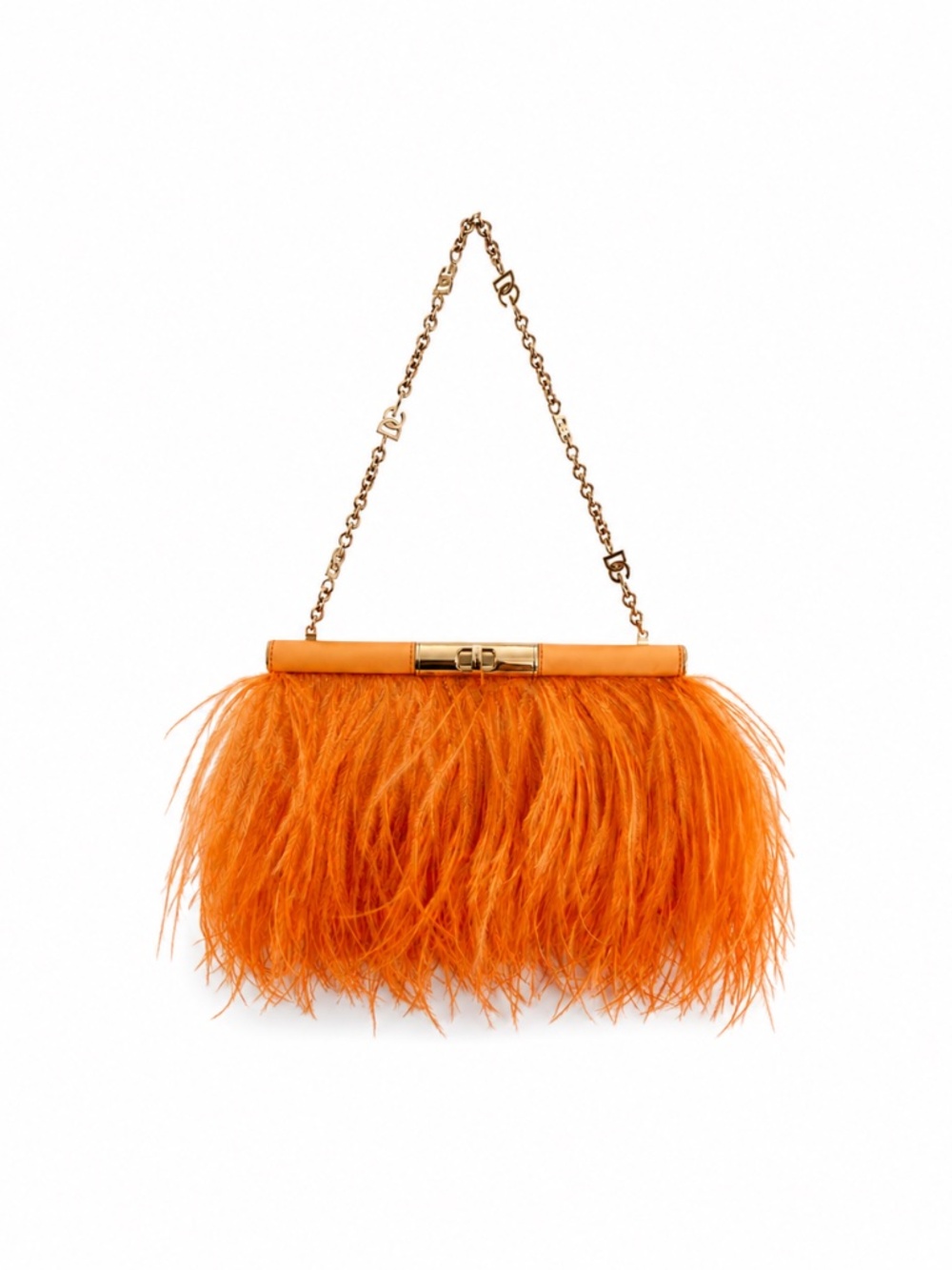 Dolce & Gabbana Orange Ostrich Feather Handbag – Limited Boutique Find